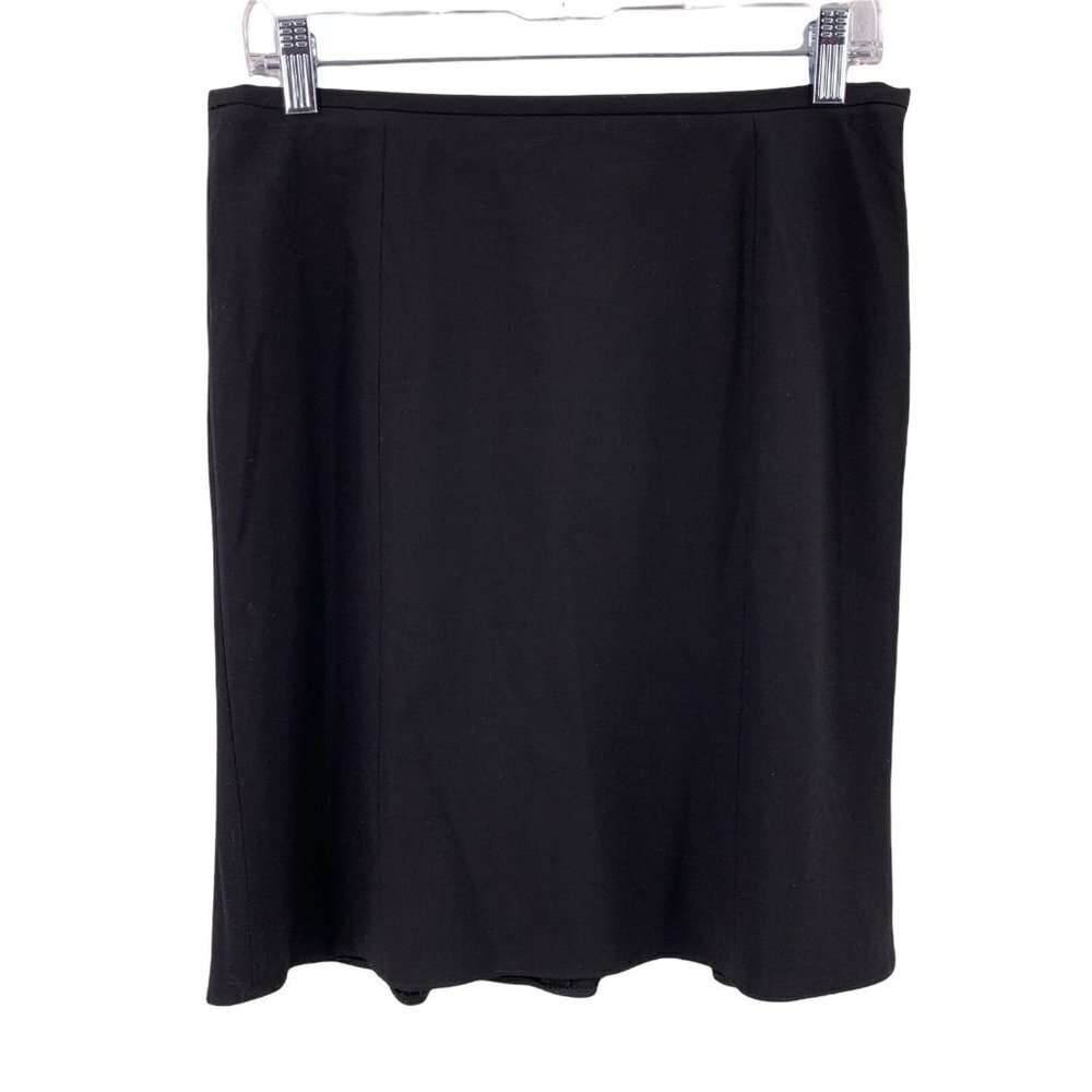 Giorgio Armani Black Wool Crepe Knee Length Pencil Skirt Size XS